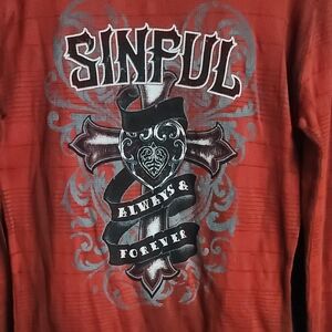 NWT Sinful, Textured Long Sleeve Top, L